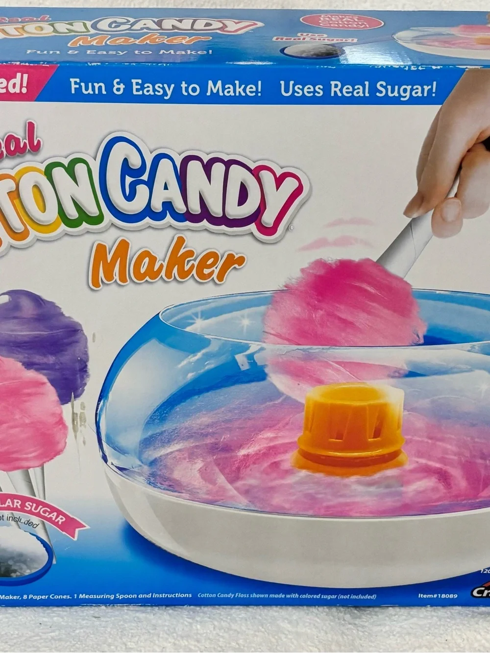 Cotton Candy Maker - Blue, White & Orange see details picture no accessories.
